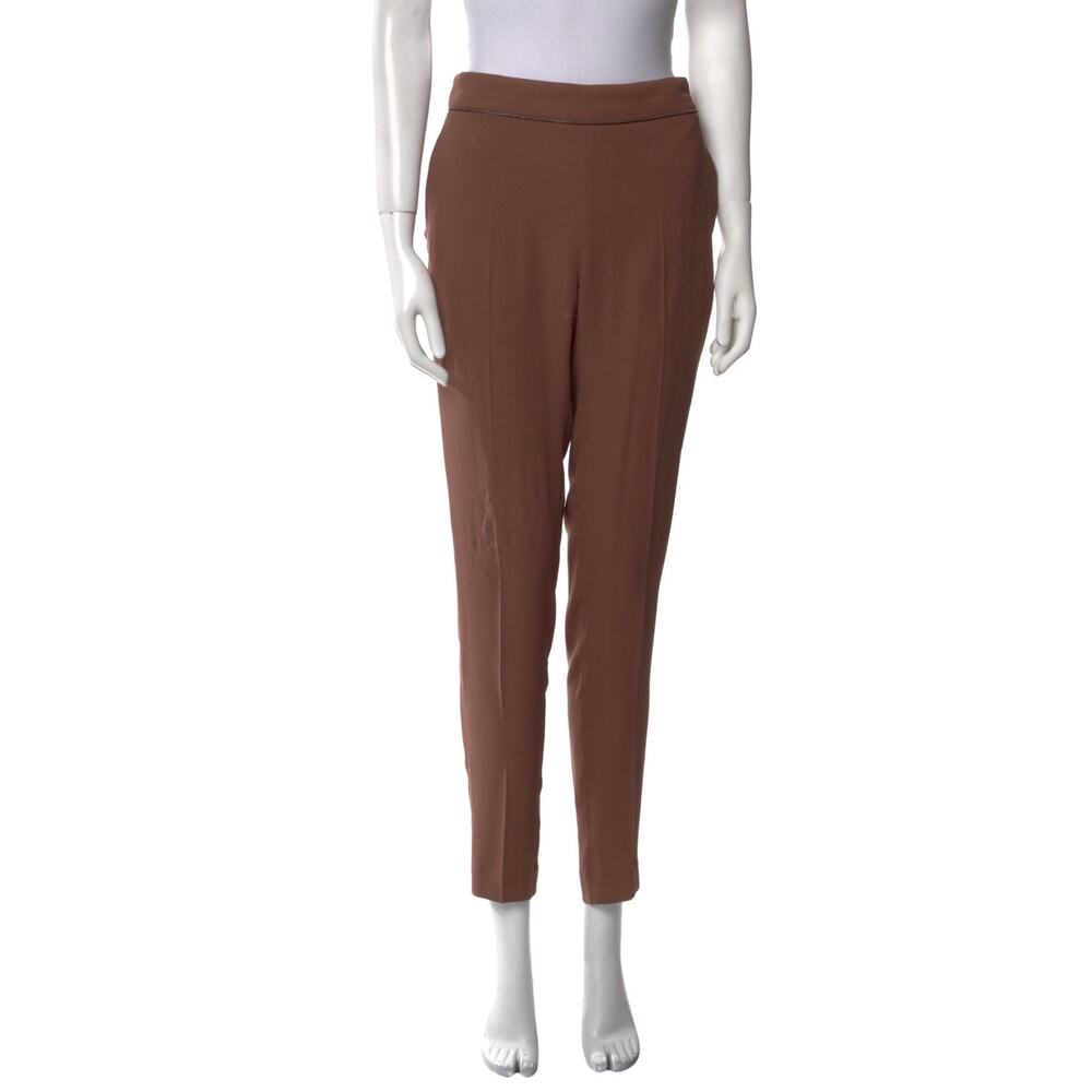 Brunello Cucinelli Silk Brown Pants